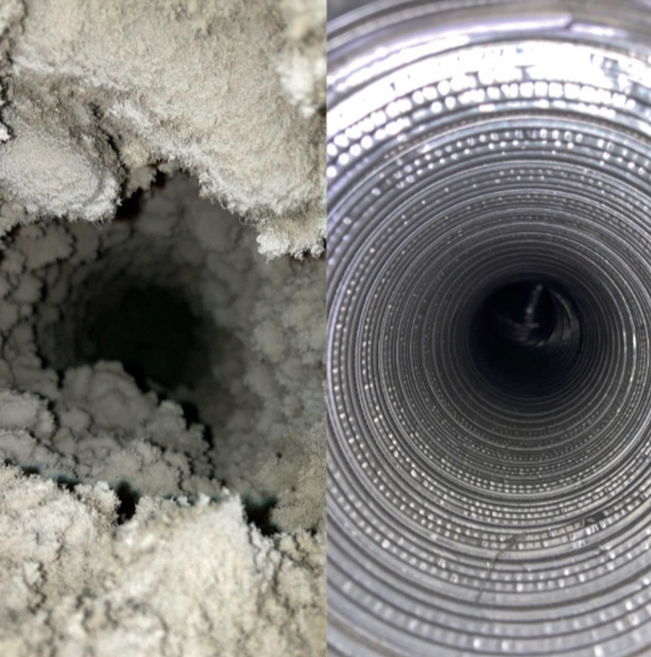 Clogged dryer vent with dangerous lint buildup